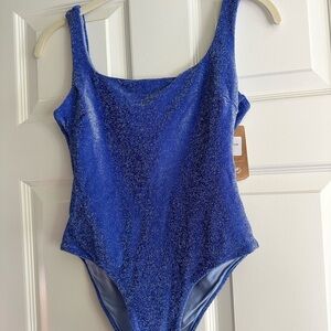 Blue Glitter One Piece Swimsuit